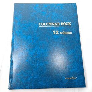 Vintage Stuart Hall Columnar Book 12 column executive blue marble bound notebook